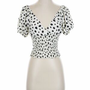 Reformation Black and White Polka Dot Blouse